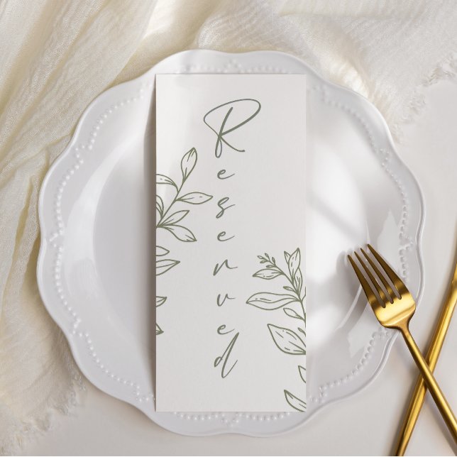 Menu Sage Boho Fleur Simple Places Réservées (Créateur téléchargé)
