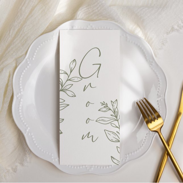 Menu Sage Boho Fleur Simple Places Réservées  (Créateur téléchargé)