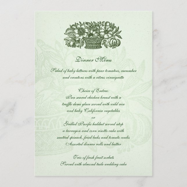 Menu Sage Classic Flower Basket (Devant)