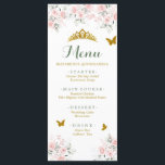 Menu Sage Green Gold Blush Floral Butterfly Quinceañera<br><div class="desc">Carte menu Sage Green Gold Blush Floral Butterfly Quinceañera</div>
