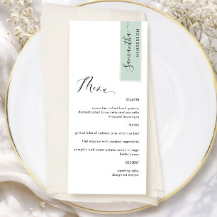 Menu Sage Green Personnalisé avec nom d'hôte Élégant