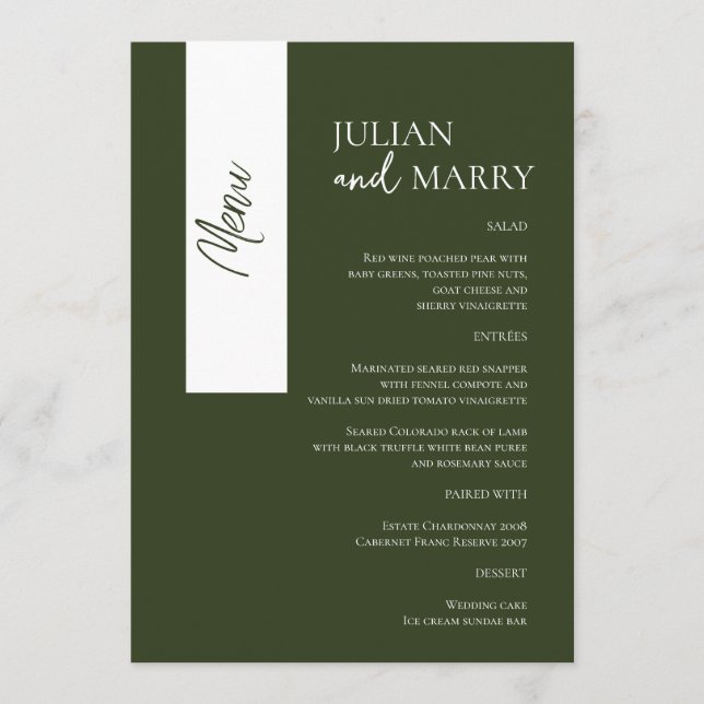 Menu SAGE Whispers Soiree (Devant)