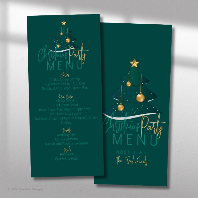 Menu Sapin de Noël Émeraude Élégant (Créateur téléchargé)