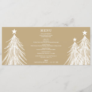 Menu Sapins de Noël Élégants sur Fond Doré