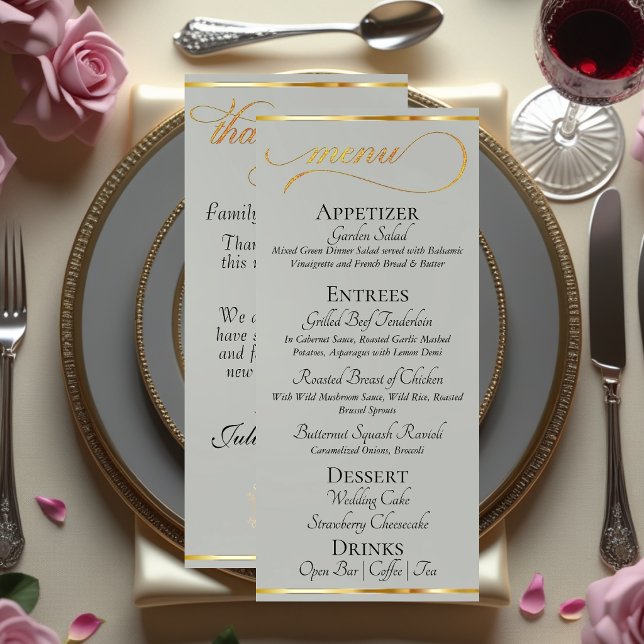 Menu Sauge - Monogramme de couronne et remerciement de  (Créateur téléchargé)