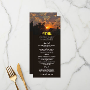 Menu Scène de coucher de soleil vespéral, mariage rusti