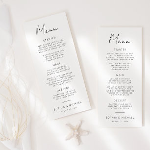 Menu Script de signature moderne Mariage noir blanc