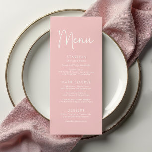 Menu Script moderne Rose Oh Baby Baby shower simple