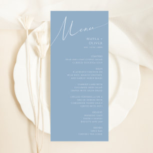 Menu Script Whimsical   Dîner Mariage bleu Dusty