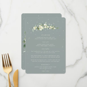 Menu Seafoam Snowberry + Eucalyptus Mariage à 4 service