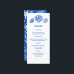 Menu Seashells Frame Beach Wedding Fête PERSONNALISÉE<br><div class="desc">Carte de menu pour un mariage amusant ! L'art fait main pour vous ! Parfait pour un mariage, une douche de nage en bord de mer, une fête de bachelorette, une fête de fiançailles ou un anniversaire. ENTIÈREMENT PERSONNALISABLE ! Cliquez sur "Personnaliser" ci-dessus pour modifier le texte. Cliquez sur "modifier...</div>