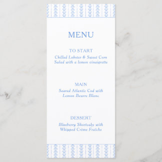 Menu Seashells & Wedding Bells Bridal Shower Coastal