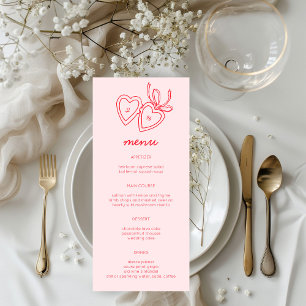 Menu Serrure de coeur Whimsical Doodle Croquis moderne 