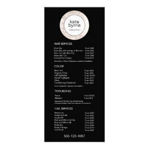 Menu Service Liste des prix de la série noire blan
