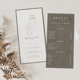 Menu Service Moderne Minimaliste Neutre Lash & Flè