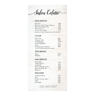 Menu Service Salon Rustique White Signature Bois