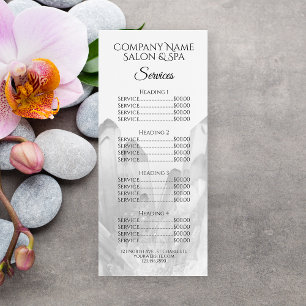 Menu Service Salon Spa Crystals