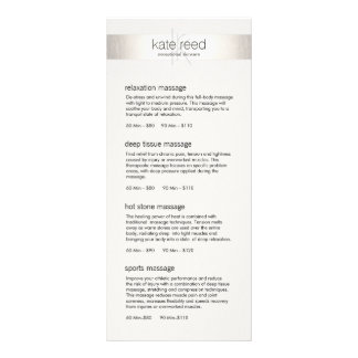 Menu Service Spa du salon Monogram Stripe Argent
