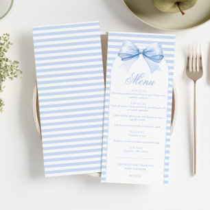 Menu Shabby Chic Arc Arch Bow Baby Boy Douche