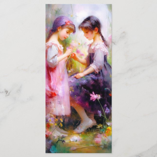 Menu Signet d'amis et de fleurs (Devant)