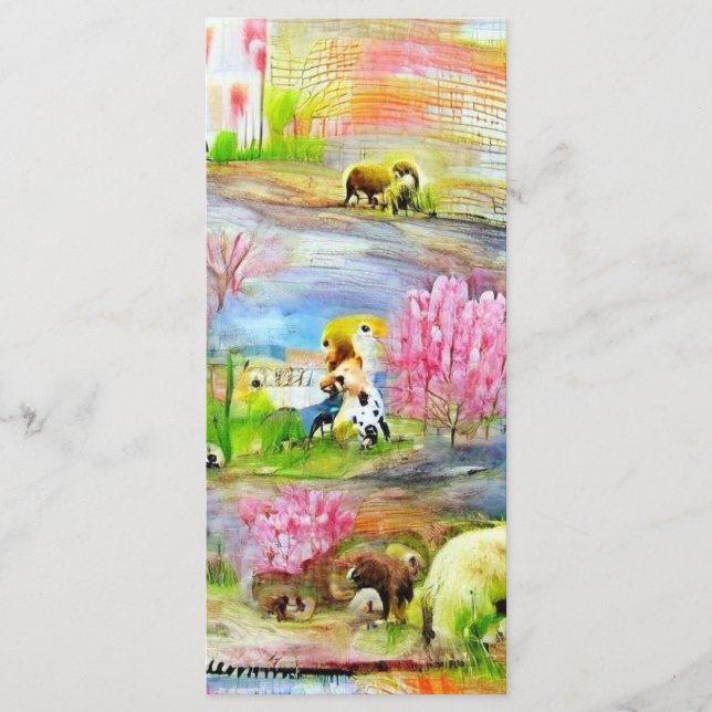 Menu Signet paysage aquarelle (Devant)