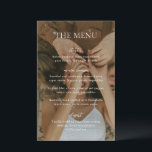 Menu Simple Black and White Modern Photo Mariage M<br><div class="desc">Menu de mariage moderne au design simple mais élégant.</div>