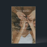 Menu Simple Black and White Modern Photo Mariage M<br><div class="desc">Menu de mariage moderne au design simple mais élégant.</div>