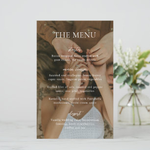 Menu Simple Black and White Modern Photo Mariage M