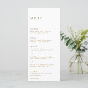 Menu Simple Classic Elegant Or Mariage moderne