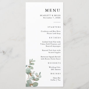 Menu Simple de Mariage au Eucalyptus