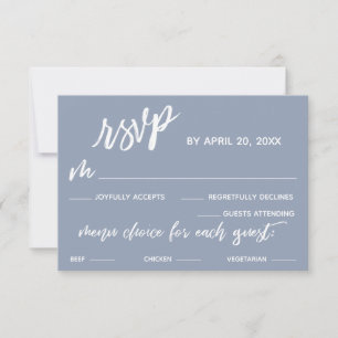 Menu simple Dusty Blue Choice Mariage