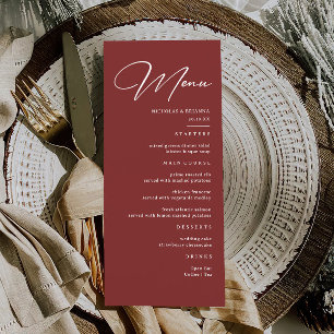 Menu Simple Elegant Mariage Bourgogne