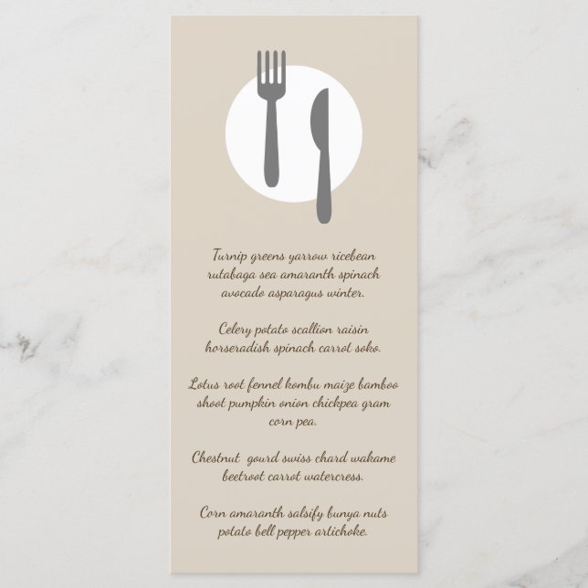Menu Simple Élégant & Moderne Taupe Restaurant sur mesu (Devant)