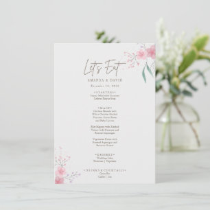 Menu Simple Fleur Élégant Mariage