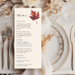 Menu Simple Mariage à feutre de chute minimale<br><div class="desc">Ce menu simple et minimaliste à la crème d'automne mariage est inspiré par l'élégance délicate de la transition de la nature, avec un charme rustique et simple qui saisit l'essence de l'automne. Ce design est composé d'une feuille d'érable de saumon kéta minimaliste, sur un arrière - plan crème. Chaque pièce...</div>