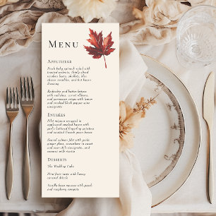 Menu Simple Mariage à feutre de chute minimale