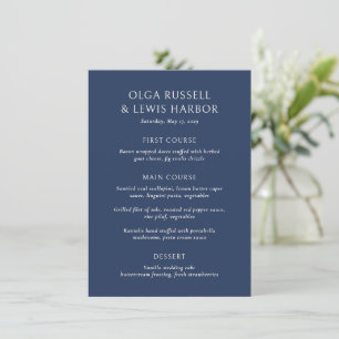 Menu Simple mariage naval et crème moderne