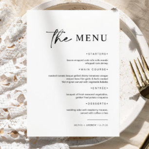 Menu Simple minimaliste et moderne   MARIAGE