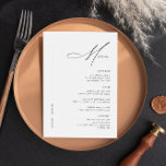 Menu Simple minimaliste noir et blanc Mariage moderne t<br><div class="desc">Ce menu minimal simple, noir et blanc, est idéal pour toute occasion formelle comme un mariage, un dîner de répétition ou une fête de fiançailles. Le design est décoré dans des tons noir et blanc avec une touche moderne et élégante. La carte est simple et minimaliste, ce qui facilite la...</div>