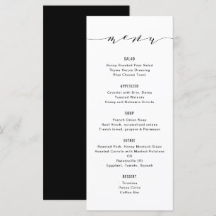 Menu Simple Moderne Calligraphie