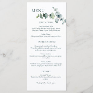 Menu Simple Moderne Minimaliste Branche d'Eucalyptus