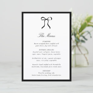 Menu Simple Nœud Papillon Mariage Classique