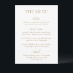 Menu Simple Or Moderne Mariage<br><div class="desc">Menu de mariage moderne avec un design simple et élégant.</div>