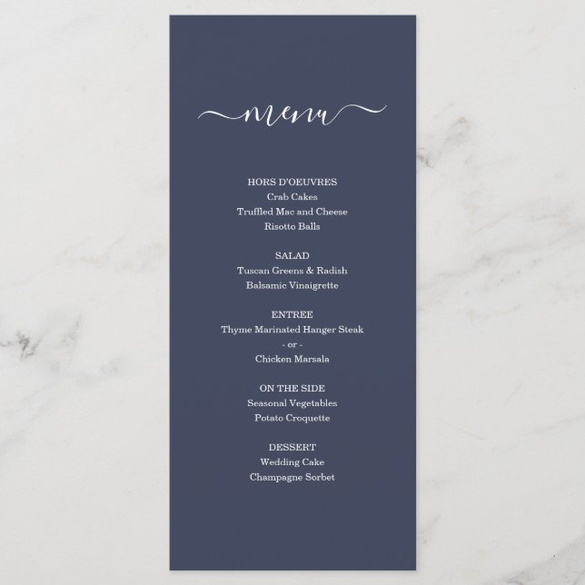 Menu simple pour Mariage ou autre occasion spécial (Devant)