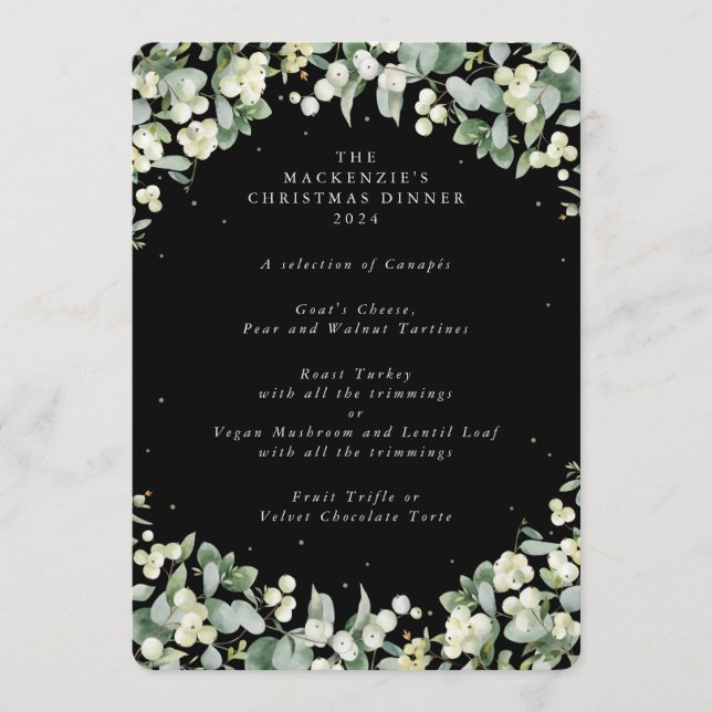 Menu Snowberry+Eucalyptus Dîner de Noël 4 Parcours (Devant)