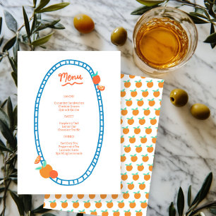 Menu Soirée de mariage pour Baby shower nuptial à base