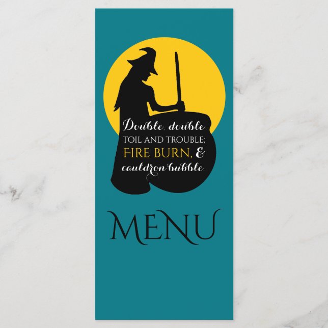 Menu sort magique sorcière et lune (Devant)