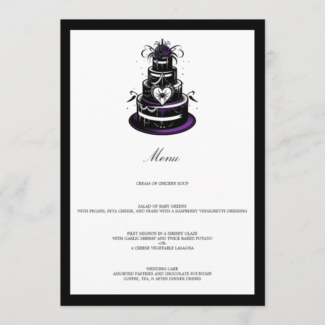 Menu Spider Cake (Devant)