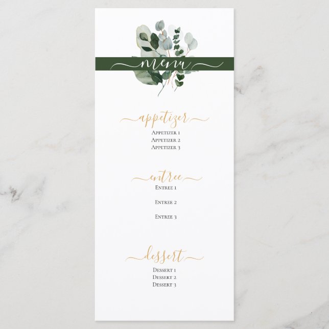MENU SPRING BEAUTY BOTANICAL VERT MARIAGE (Devant)