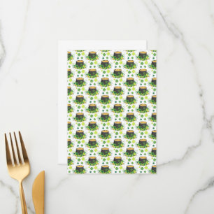 Menu St Patricks Day Ireland Green Clover Leprechaun
